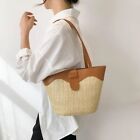 Fashion Trendy Handbag Summer Leather Shoulder Bag New Straw Small Bucket Bag