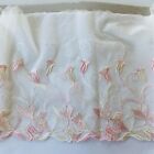 Light Pink & Ivory White Embroidered Lace Trim for Sewing/Crafts/Bridal/7