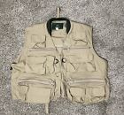 New ListingOrvis Men's XL Tan Fly Fishing Vest Full Zip Pockets Outdoor Compartments