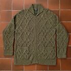 Vintage Ralph Lauren LRL Hand Made Cable Knit Wool Cardigan Sweater M