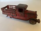 Vintage Antique 1930's AC WILLIAMS Cast Iron Red Stake Truck (Missing Rear Axle)