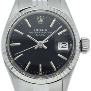 ROLEX Oyster Perpetual Date Ladies Watch Antique 6517(2) K18WG/Stainless Ste...