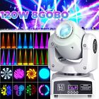 120W LED Moving Head Stage Light RGBW 8Gobo Spot Beam Disco DJ Show Lighting DMX
