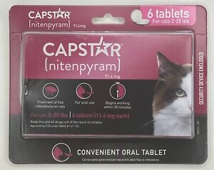 Capstar [Nitenpyram] - Oral Treatment For Cats 2-25 lbs -6 Tablets NEW SEALED