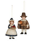 Bethany Lowe Thanksgiving Pilgrim Child Ornaments - Set of 2