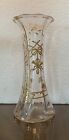 New ListingAntique Clear Glass Vase Gilded Enamel Gold Summer Flowers 8