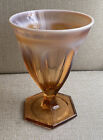 FENTON Cameo Opalescent Amber Vintage Glass Small Compote