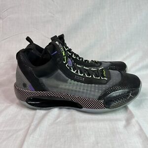 Air Jordan XXXIV 34 Low 'Vapor Green' Black Sneaker, Size 10.5 CZ7750-003