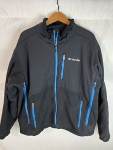 Columbia Insulted Full Zip Jacket Black/Blue Nylon Cotton Size 2XL Columbia Coat