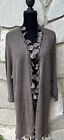 GiGiO Open Cardigan Kimono Duster Size S M L Brown Mixed Fabric Long Excellent