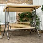 Outsunny 3-Seat Porch Swing with Canopy Outdoor Swing w/ Cushion