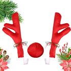 Reindeer Antlers Nose Decoration Gift Set For Christmas Car Auto Costume