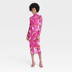 Black History Month Sammy B Women's Long Sleeve Mesh Bodycon Dress - Pink Floral
