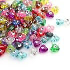 50 Acrylic Heart Beads Rhinestone Beads Assorted Lot BULK Beads Wholesale