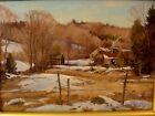 New ListingAntique Bernard Corey New England Winter Saw Mill O/B Painting
