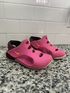 Nike Sunray Protect 3 Pink/Sangria Size 11c Little Kids Sandal Used Good