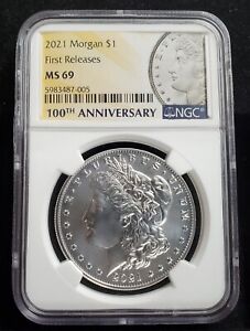 2021 P Morgan Dollar 100th Anniversary MS-69 NGC First Releases