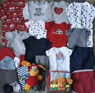 HUGE Lot Baby Boy Clothes Sz 0-3 Mos Infant Bundle Bodysuits Sleepers Pants Bibs