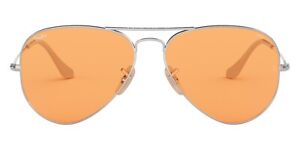 Ray-Ban Unisex Sunglasses RB3025 9065/v9 Silver Aviator Orange Photochromic 58mm