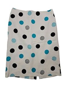 Womens Pencil Skirt by Talbots Size 6 Polka Dots Zip Up Professional Work Office