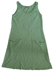 FRESH PRODUCE Medium Lagoon GREEN DRAPE Cotton Jersey Tank Dress $65 NWD New M
