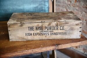 Vintage King Explosives Powder Wooden Dynamite Crate Box wood fireworks etc