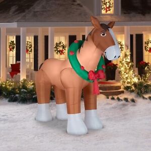 Holiday Time Clydesdale Horse Holiday Inflatable, 9 Foot Wide