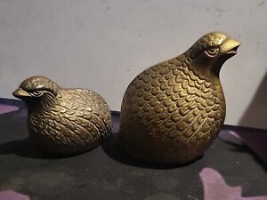 New ListingVintage Brass Quail Figurines Brass Birds Paperweight MCM Home Decor Set of 2