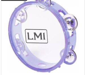LMI Transparent Tambourine With Head Purple 15CM - child size