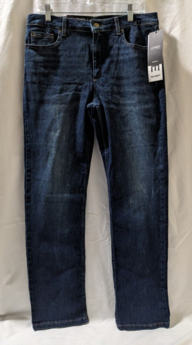Jones New York Lexington Straight Dark Wash Blue Jeans Nwt womens size 10 x 30