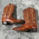 Boots VTG J. Chisholm Full Quill Ostrich Brown Leather 73620 Mens Size 13D