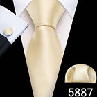 Mens Striped Tie Blue Ties Silk Paisley Floral Checks Necktie Hanky Cufflink Set