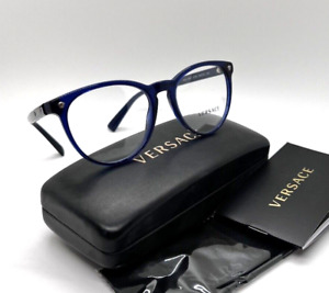 VERSACE 3257 5125 Women Eyeglasses 53-18-140 Transparent Blue 100% Authentic