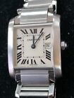 Factory  Cartier Tanks Francaise #2465 Date Stainless Steel Midsize Ladies 25mm.