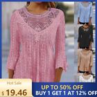 Womens Long Sleeve Floral Lace Tunic Tops Pullover Ladies Casual T-Shirt Blouses
