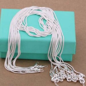 Wholesale 10Pcs 925 Silver Solid Snake Chain Necklace Set Pendant Women Gift