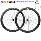 UCI Carbon Cyclocross Wheelset 50mm Clincher Road Disc Brake Wheelset THRU AXLE