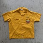 Vintage 60’s 70’s Camp Collar Monterey Stitched Yellow Bowling Shirt
