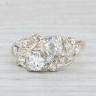 Vintage 0.81ctw Diamond Ring 14k White Yellow Gold Size 6.5