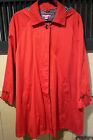 Woman Within Red Mid Length Trench Rain Coat 16W Plus Size Jacket Lightweight