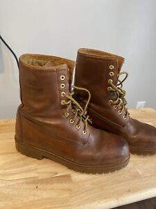Vintage Field & Stream Brown Leather Lace Up Oil Resistant Mens Boots Size 12