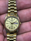 Seiko Watch Ladies Day/Date Quartz 2A23-0030 Gold Tone Working New Battery