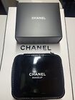 Pre-owned Chanel Small Makeup Cosmetic Case w/ Mirror-Black 3.5
