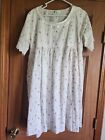 The 1 For U Helena Victorian Nightgown Sz L Rose Cotton Lace HEMMED Cottagecore