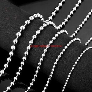 Wholesale1.5/2/2.4/3.2mm Silver Ball Chain Stainless Steel Necklace 10/50/100pcs