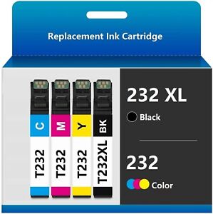 4 Pack T232 232 XL Compatible Ink Cartridge for XP 4200 4205 WF2930 2950 Printer