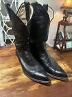 abilene mens cowboy boots- Black Leather - Size 11