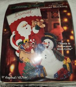 Bucilla Kit HOLIDAY TIME Christmas Stocking SANTA'S LODGE Crafter Sew Decor Felt