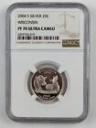 2004 S Silver Wisconsin State Quarter - NGC PF70 Ultra Cameo