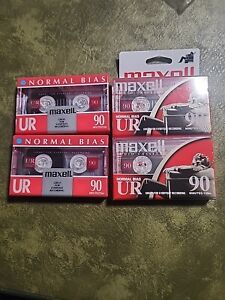 New ListingLot Of 4 Maxell UR 90 Minute Blank Audio Cassette Tapes Normal Bias Sealed New